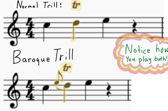 Baroque Trill and Normal Trill